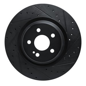 Mercedes-Benz GLE53 AMG Brake Rotor (1) - Rear Right - R1 Concepts - Drilled & Slotted - Black - `20-`26